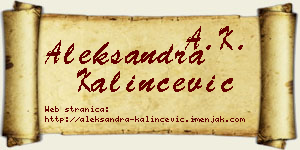 Aleksandra Kalinčević vizit kartica